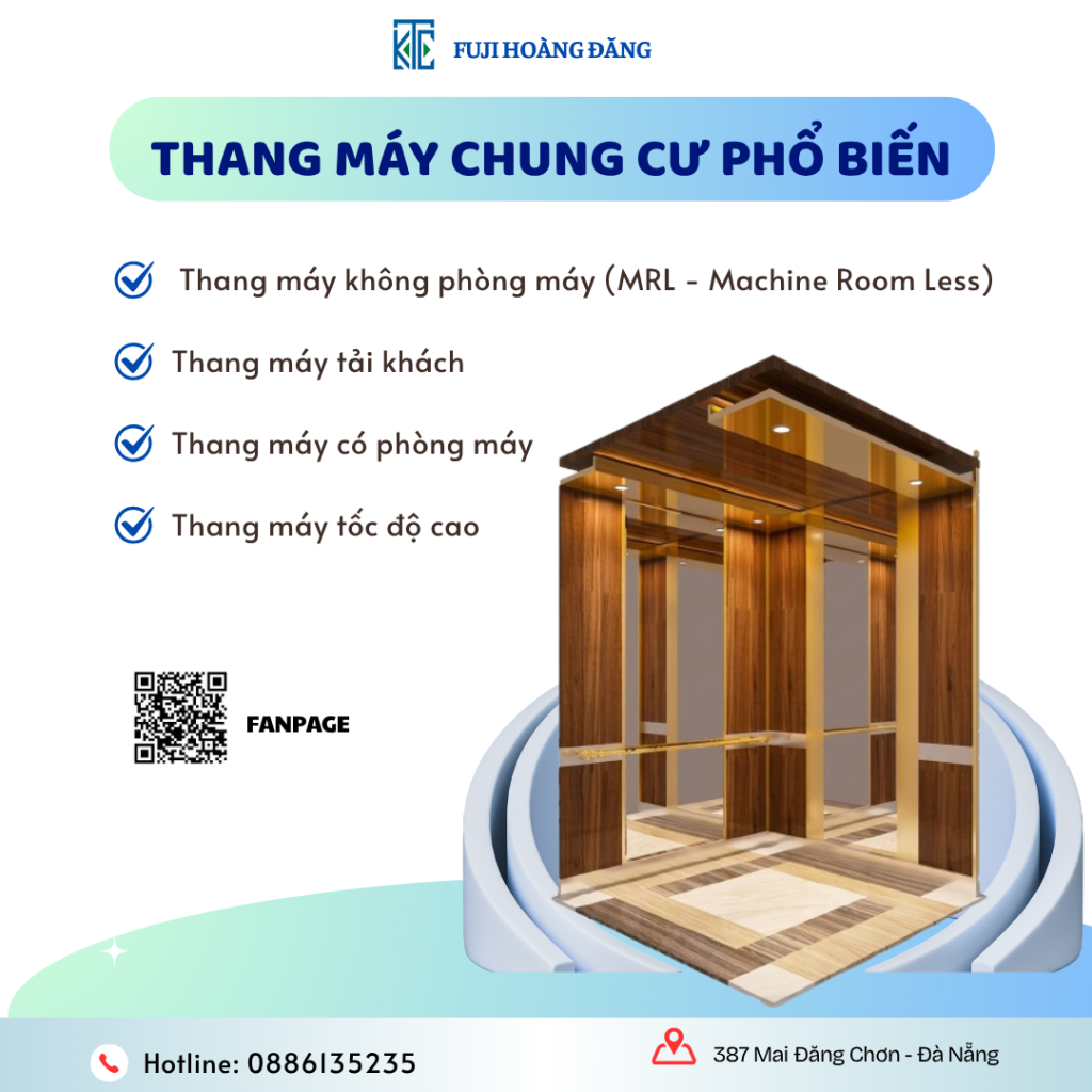 Các loại thang máy cho chung cư phổ biến hiện nay