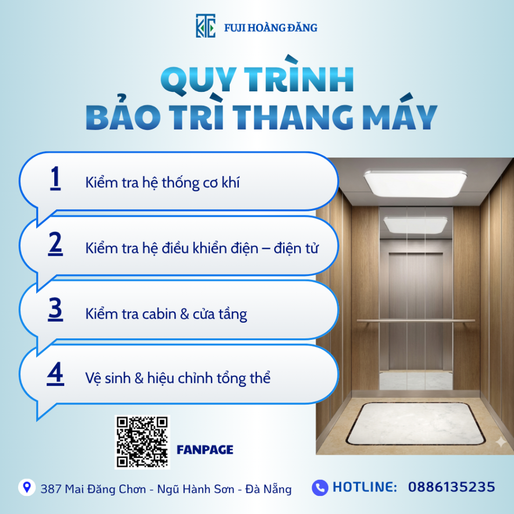 Quy trình bảo trì thang máy tại Fuji Hoàng Đăng