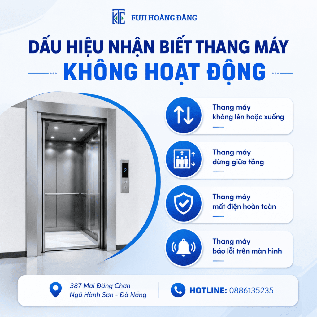 Những dấu hiệu nhận biết thang máy không hoạt động