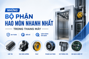 Những bộ phận hao mòn nhanh nhất trong thang máy